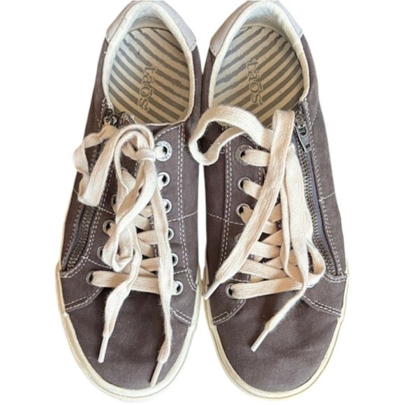 Taos Z Soul Zippered Lace Up Sneakers -Brown/Gray - 8 - Picture 5 of 13